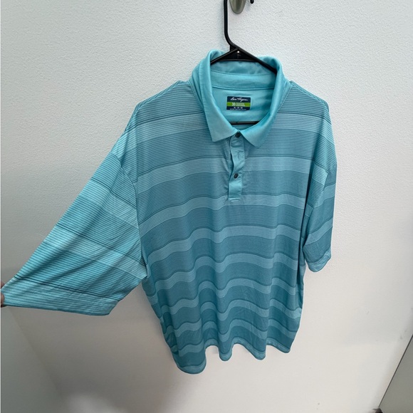 Ben Hogan Performance Men’s Teal Striped Polo Shirt | Size 2XL - Picture 3 of 4
